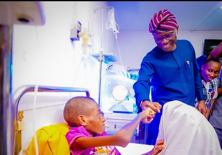 Sanwo-Olu visits boy whose ‘small intestine got missing’ at Lagos hospital